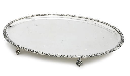AN ITALIAN SILVER OVAL TRAY