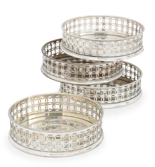 A SET OF FOUR ITALIAN WINE-COASTERS