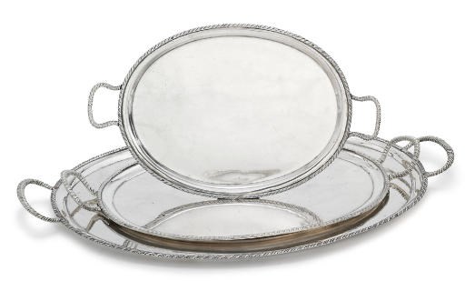 THREE GRADUATED ITALIAN OVAL TRAYS
