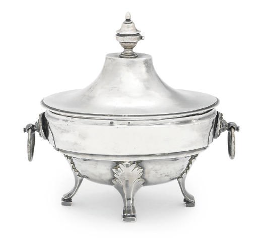 AN ITALIAN SILVER BOWL AND COVER