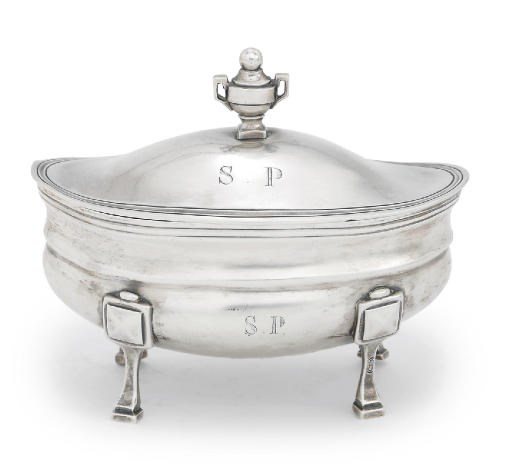 AN ITALIAN SILVER BOWL AND COVER