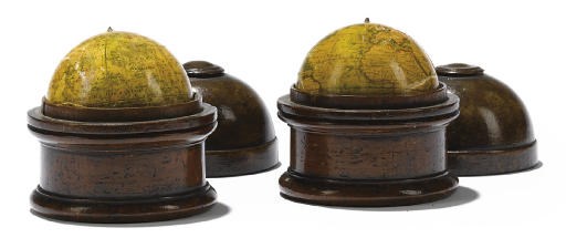 A PAIR OF GEORGE III POCKET GLOBES
