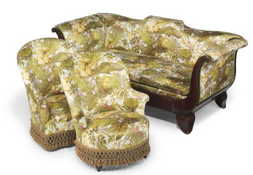 A GERMAN MAHOGANY SOFA