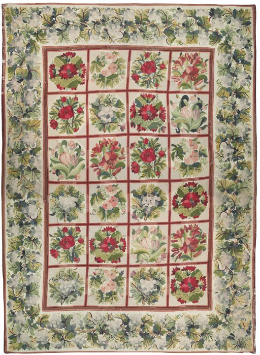 A EUROPEAN GROS POINT NEEDLEWORK CARPET