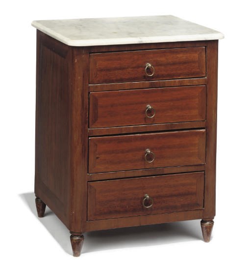 A DIRECTOIRE MAHOGANY MINIATURE CHEST