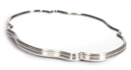 A CONTINENTAL SILVER-PLATED TABLE MIRROR,