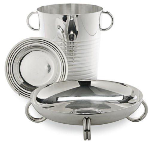 A GROUP OF FRENCH SILVER-PLATED TABLEWARES,