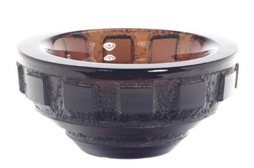 A FRENCH ACID ETCHED GLASS BOWL,