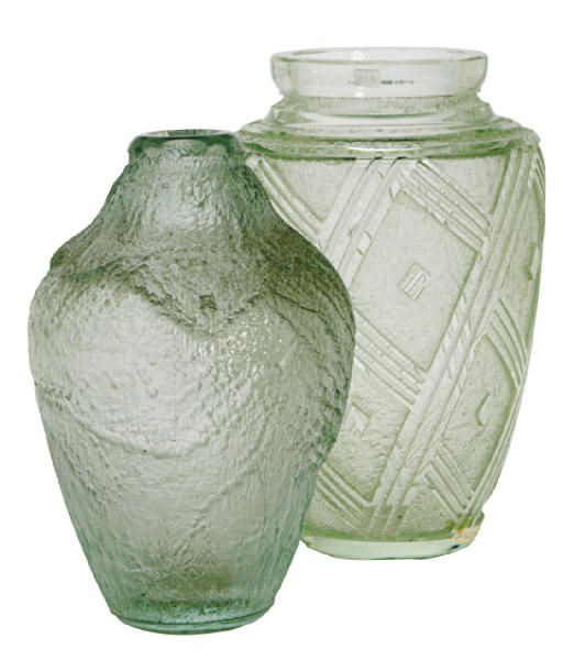 TWO FRENCH ACID-ETCHED GLASS VASES,