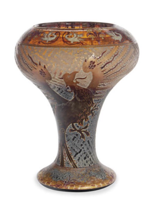 A FRENCH ENAMELED COMMEMORATIVE VASE,