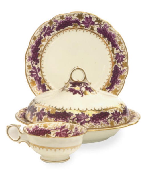 AN ENGLISH PORCELAIN PART TEA SERVICE,