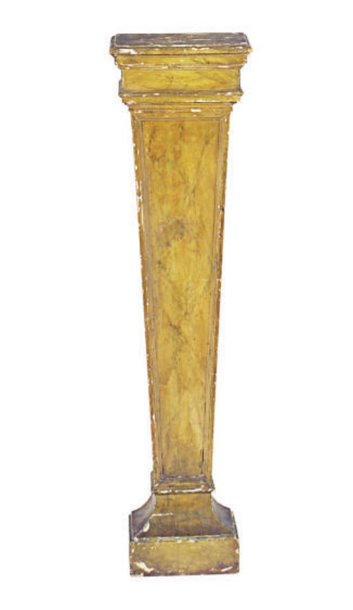 A FAUX-MARBLE PEDESTAL,