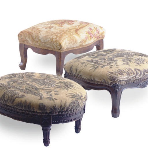 A LOUIS XVI CARVED OAK TABOURET,