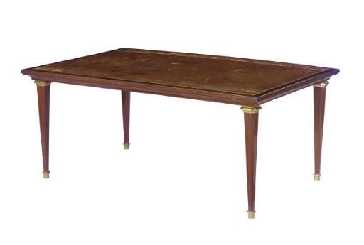 A BRASS-MOUNTED MAHOGANY LIBRARY TABLE,