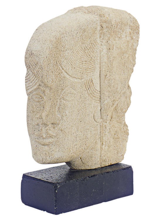 A SANDSTONE HEAD,