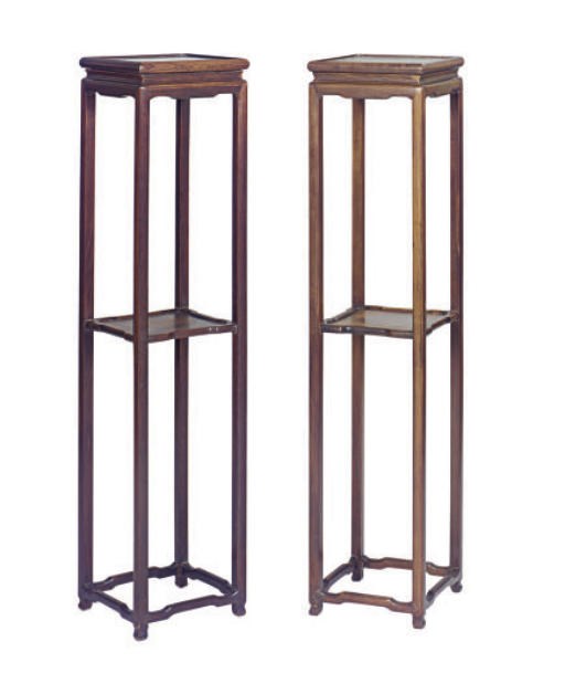 A PAIR OF CHINESE HARDWOOD STANDS,