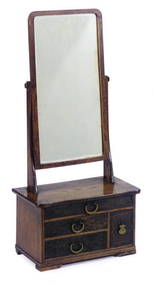 AN ASIAN HARDWOOD DRESSING TABLE MIRROR,