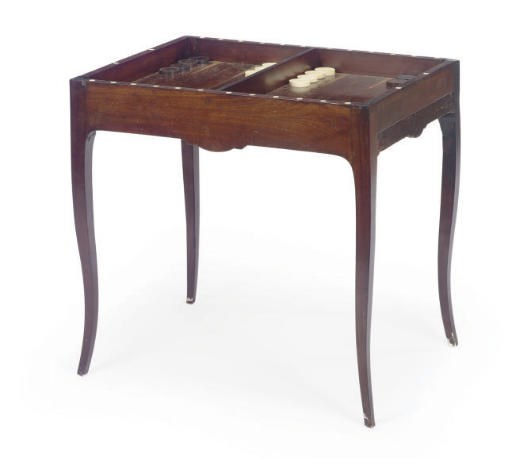 A VICTORIAN MAHOGANY SATINWOOD AND IVORY GAMES TABLE**,