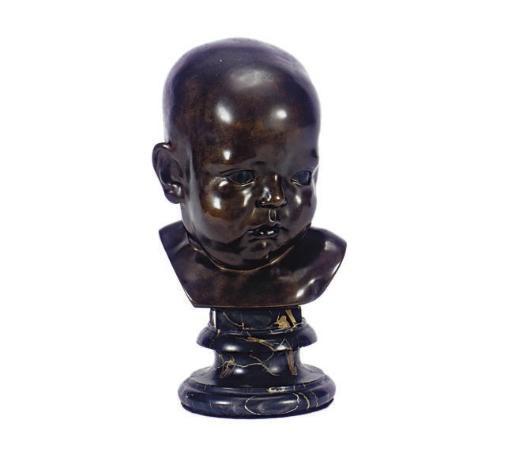 AN ITALIAN PATINATED BRONZE BUST,