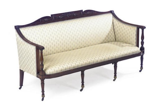 AN AMERICAN SHERATON MAHOGANY SOFA,