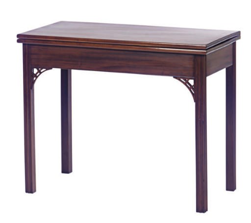 AN AMERICAN MAHOGANY FOLD-OVER CARD TABLE,