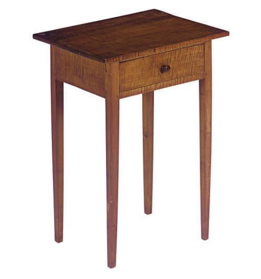 AN AMERICAN TIGER MAPLE ONE-DRAWER SIDE TABLE,