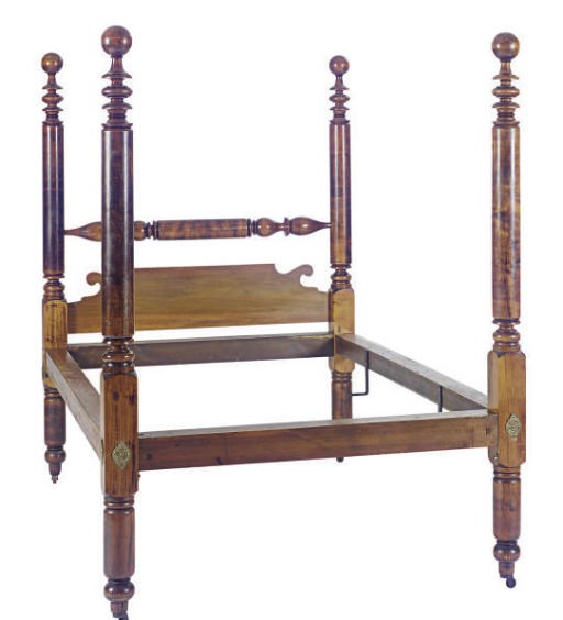 AN AMERICAN MAPLE COUNTRY HIGH-POST BEDSTEAD,
