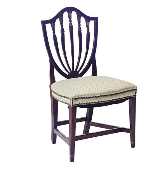AN AMERICAN MAHOGANY SHIELD-BACK SIDE CHAIR,