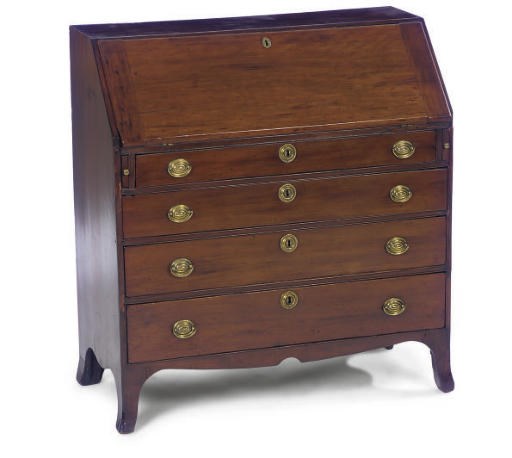 AN AMERICAN HEPPLEWHITE CHERRYWOOD SLANT FRONT DESK,