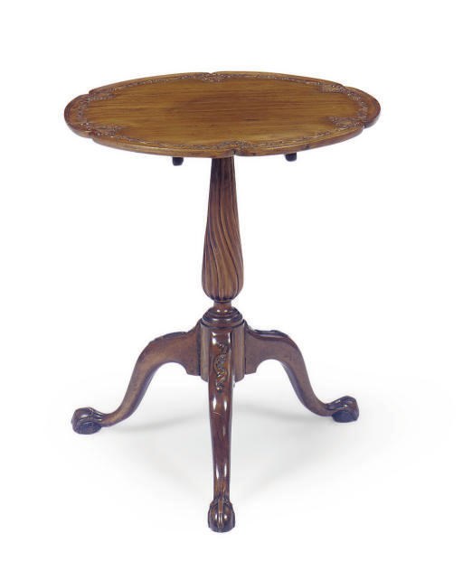 A COLONIAL PADOUK TRIPOD TABLE,