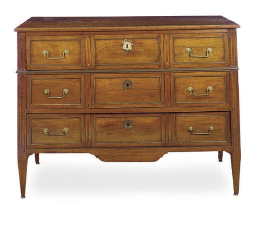 A LOUIS XVI WALNUT COMMODE,