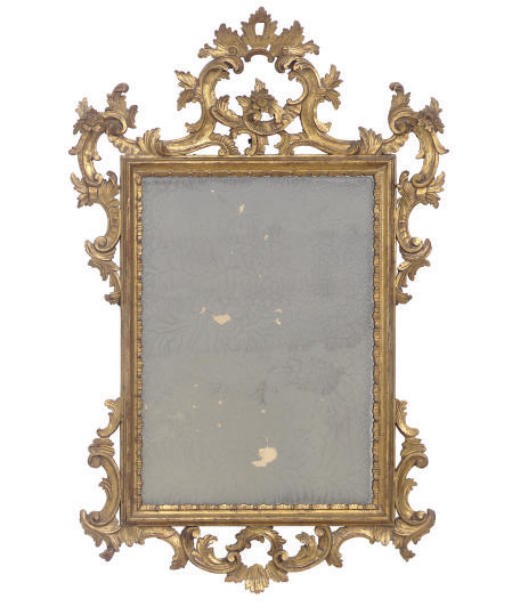 A CONTINENTAL GILTWOOD WALL MIRROR,