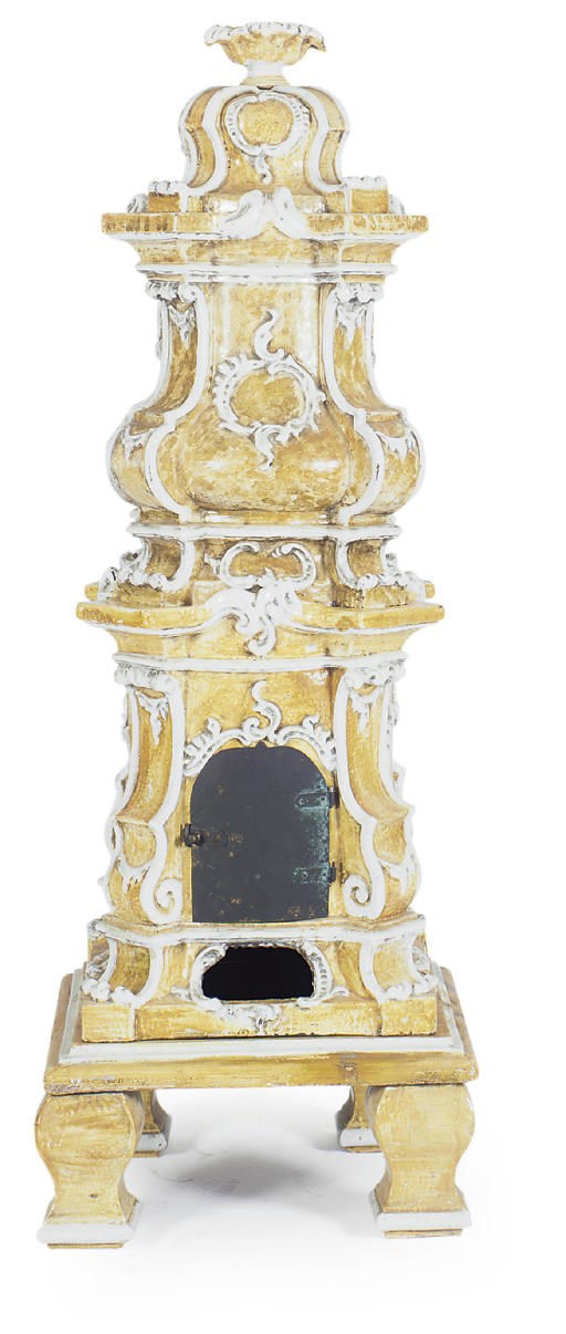 A CONTINENTAL FAIENCE STOVE,