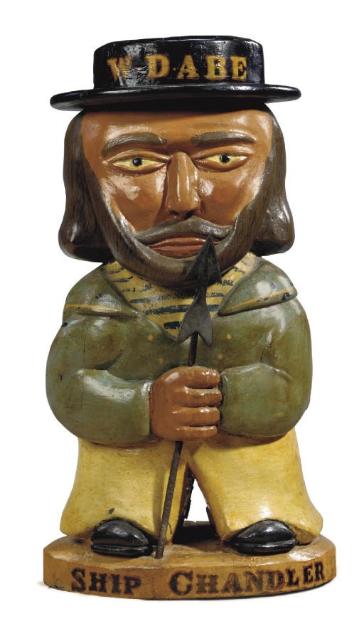 A CARVED AND PAINT-DECORATED SHIP CHANDLER TRADE FIGURE