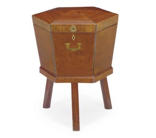 AN ENGLISH INLAID MAHOGANY CELLARETTE**,