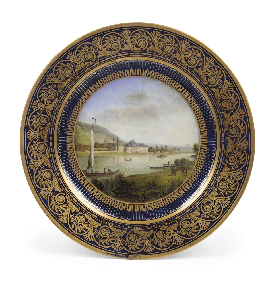 ASSIETTE TOPOGRAPHIQUE EN PORCELAINE DE SEVRES DE LA PREMIERE MOITIE DU XIXEME SIECLE