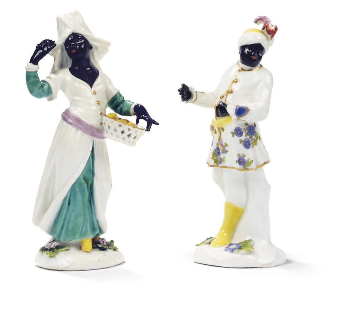 DEUX STATUETTES EN PORCELAINE DE MEISSEN DU MILIEU DU XVIIIEME SIECLE