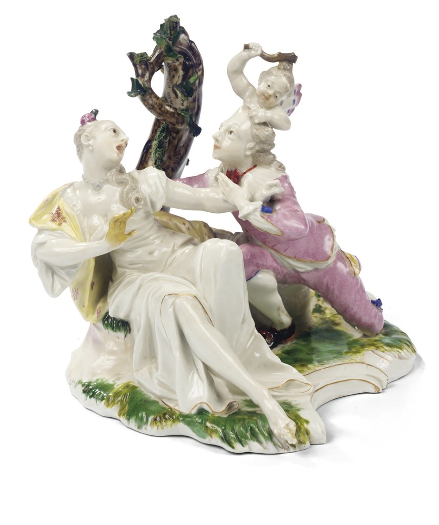 GROUPE EN PORCELAINE DE NYMPHENBOURG DU XVIIIEME SIECLE