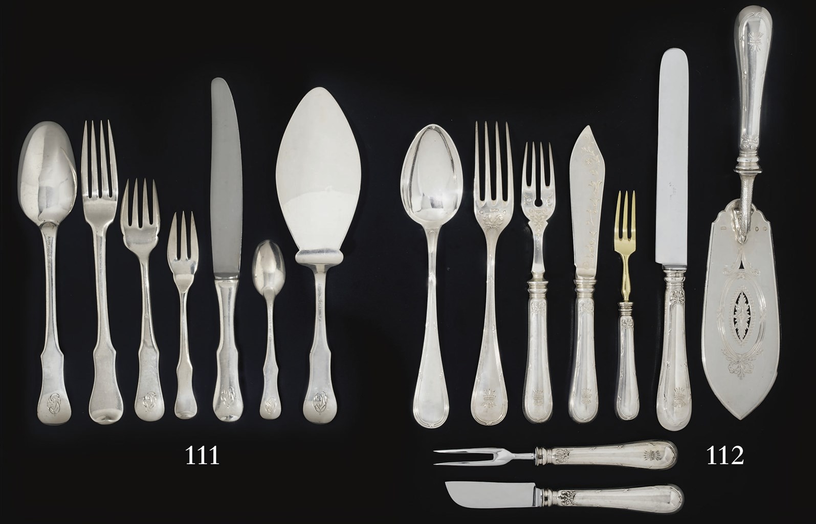 SERVICE DE TABLE EN ARGENT ET VERMEIL