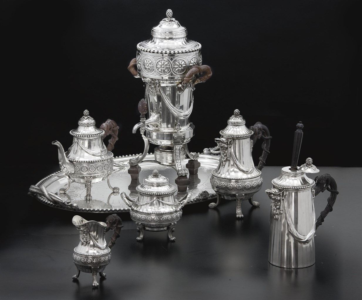 SERVICE A THE ET CAFE EN ARGENT ET METAL ARGENTE