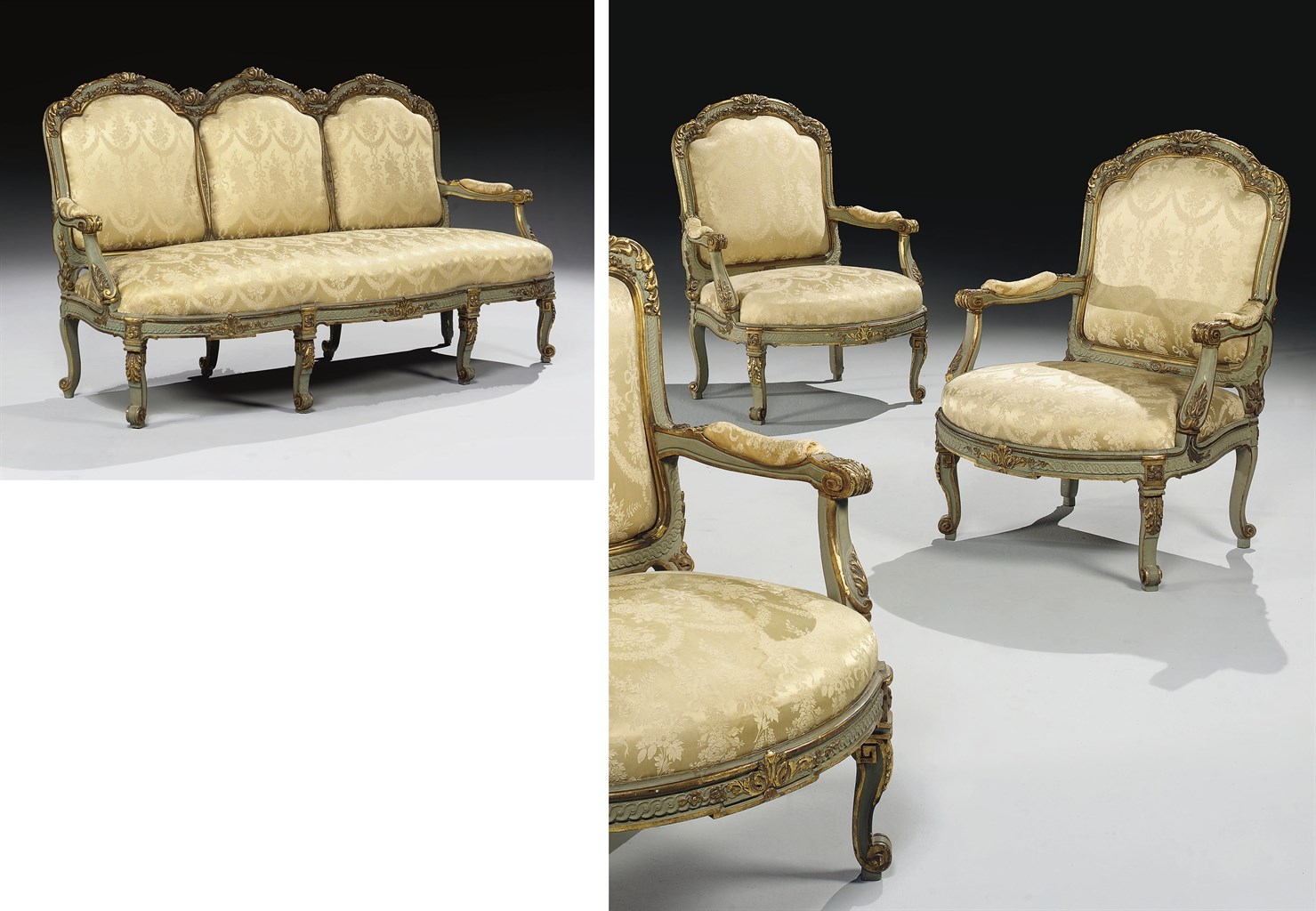 MOBILIER DE SALON A CHASSIS DE STYLE LOUIS XVI