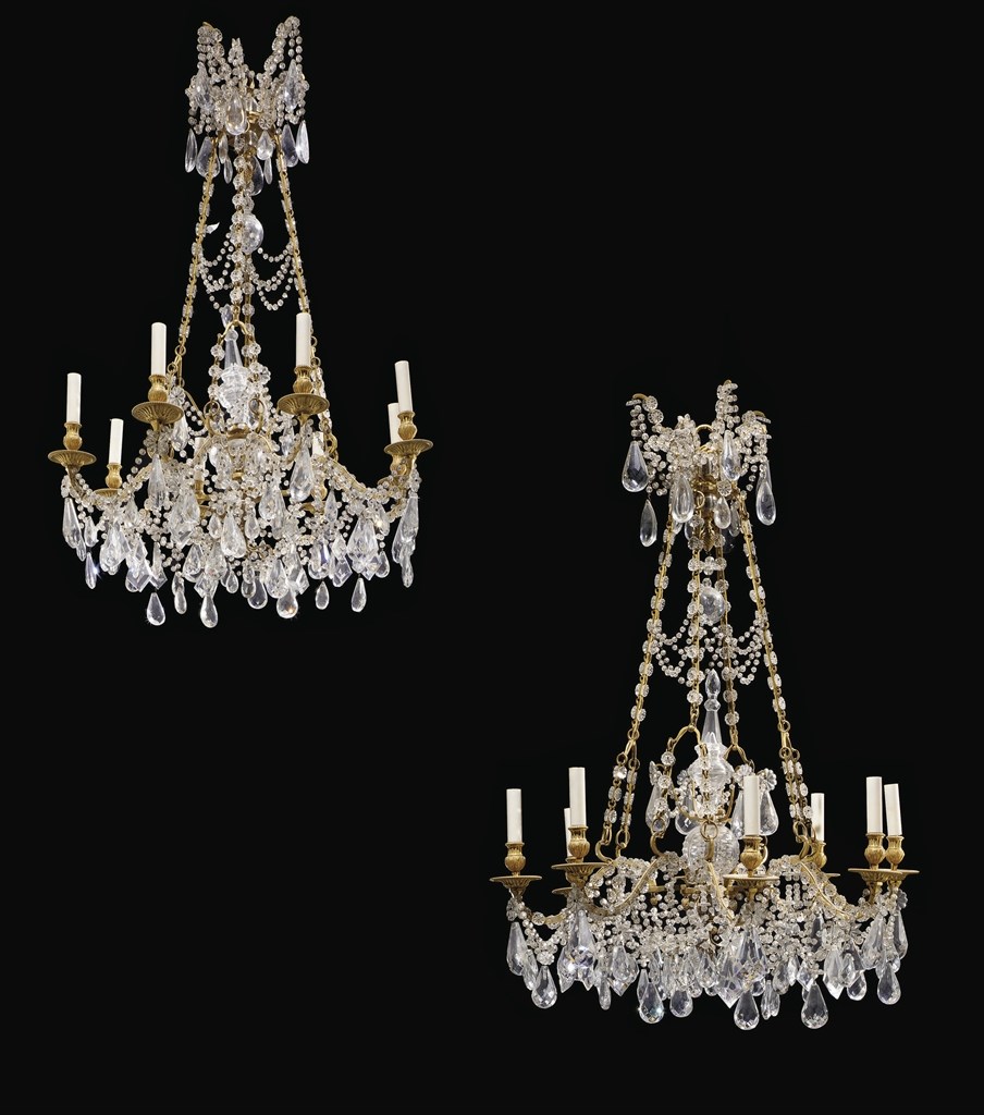 PAIRE DE LUSTRES DE STYLE LOUIS XVI