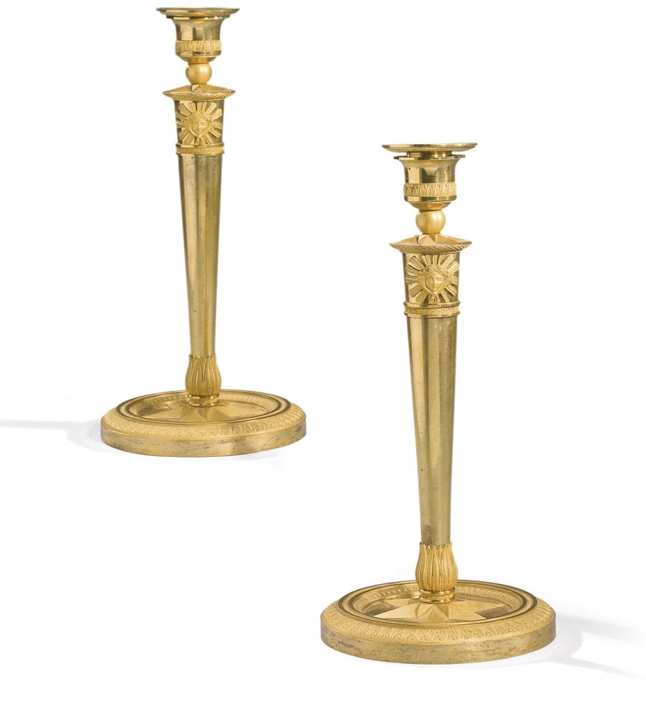 PAIRE DE FLAMBEAUX D'EPOQUE CONSULAT