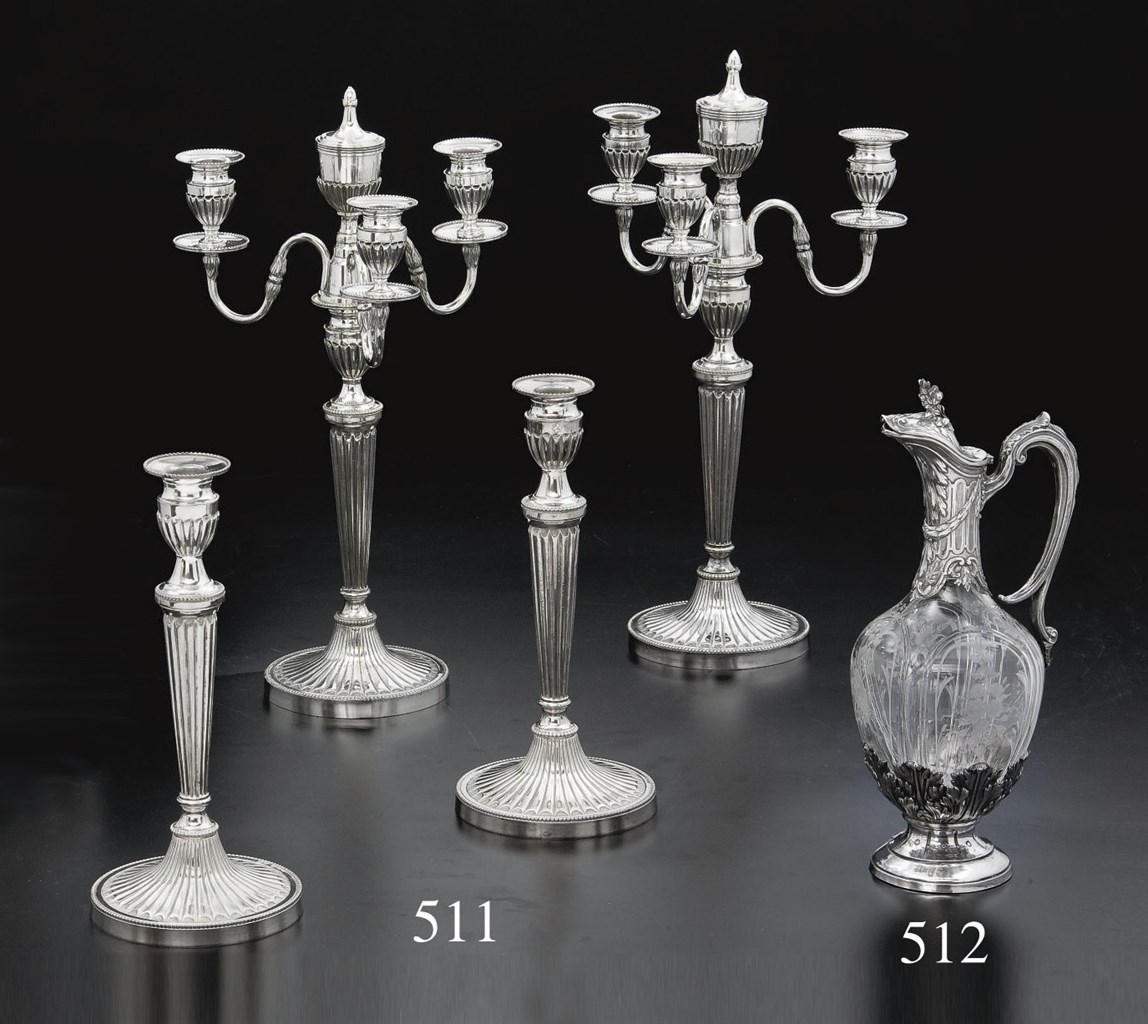 CARAFE A VIN EN ARGENT ET CRISTAL