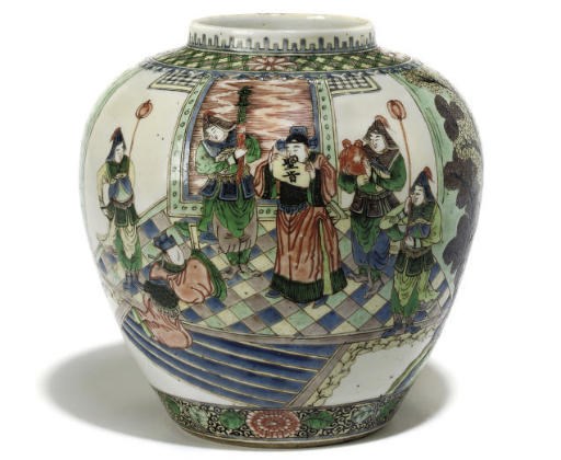 A Chinese famille verte jar