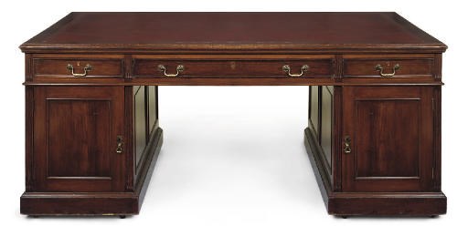 A MAHOGANY PARTNER'S DESK