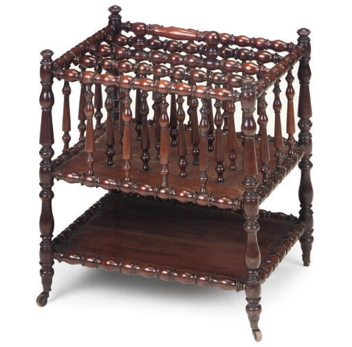 A NAPOLEON III STAINED BEECH FOUR DIVISION CANTERBURY