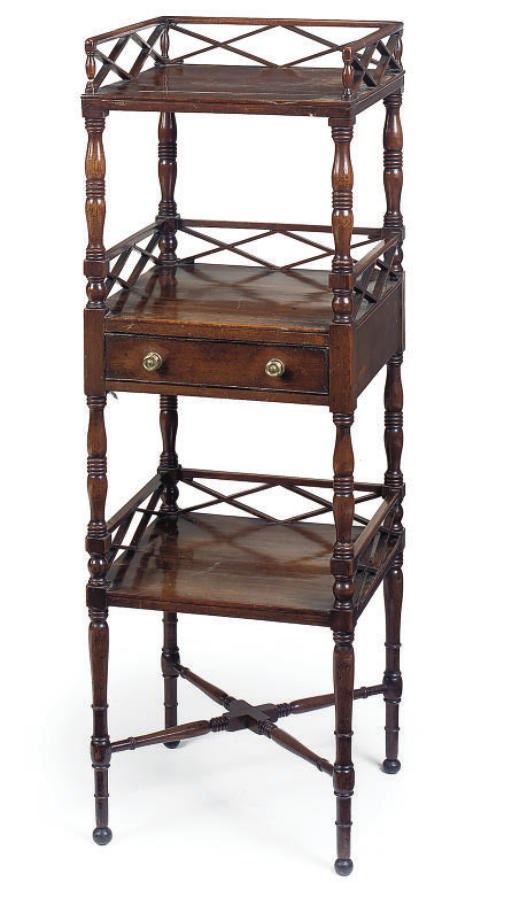 A REGENCY MAHOGANY WHATNOT