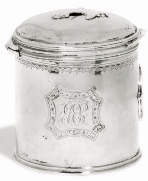 A GEORGE III SILVER BOUGIE BOX,