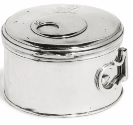 A GEORGE III SILVER BOUGIE BOX,